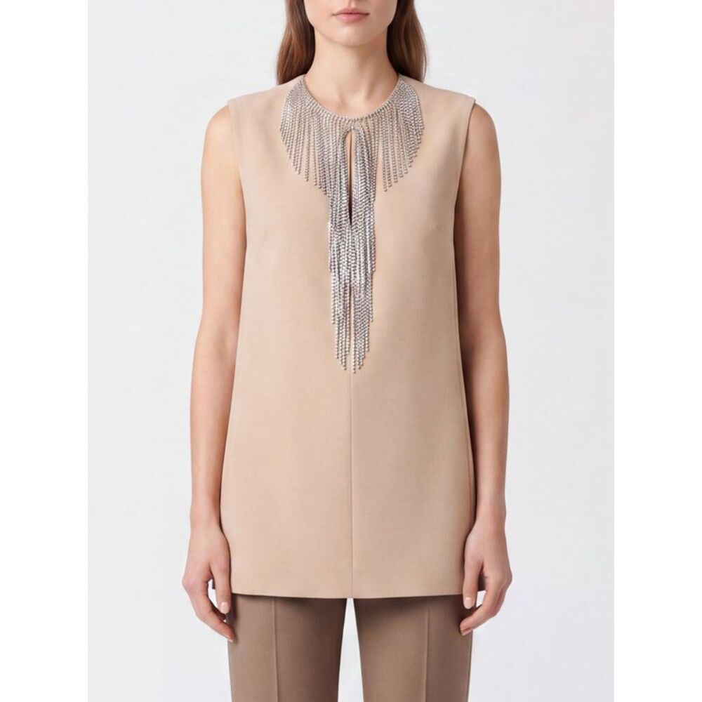 Sportmax Women Sportmax Cady Sheath Mini Dress With Jewel Collar And Rhinestones